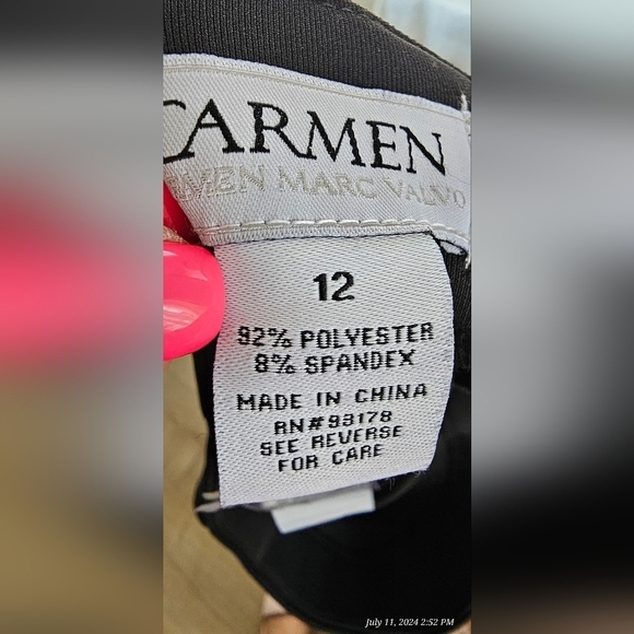 CARMEN MARC VALVO Black Pencil Skirt Size 12 - Picture 7 of 8